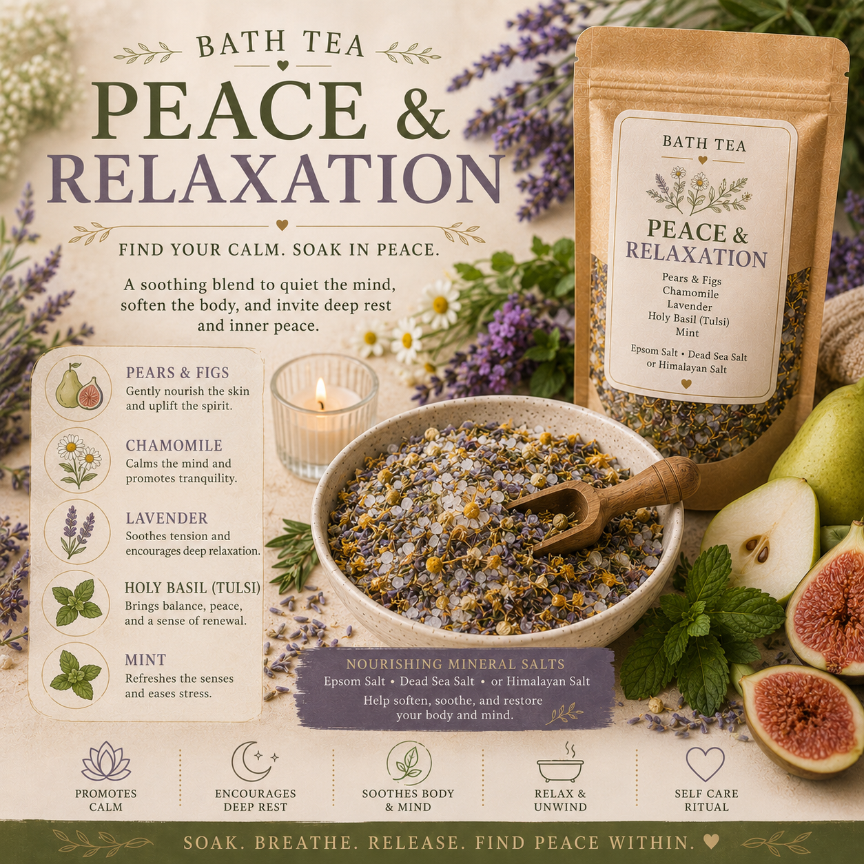 Peace & Relaxation Bath Tea