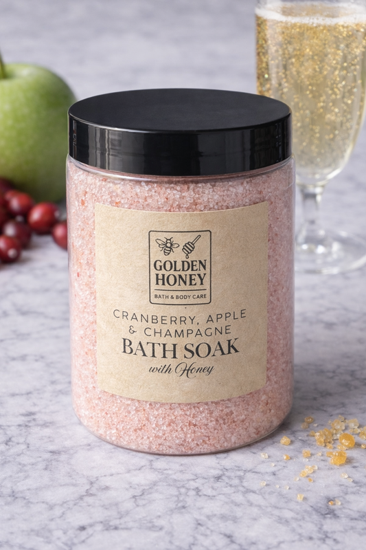 Cranberry, Apple & Champagne with Honey Bath Soak