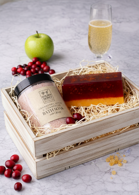 Cranberry, Apple & Champagne with Honey Gift Set
